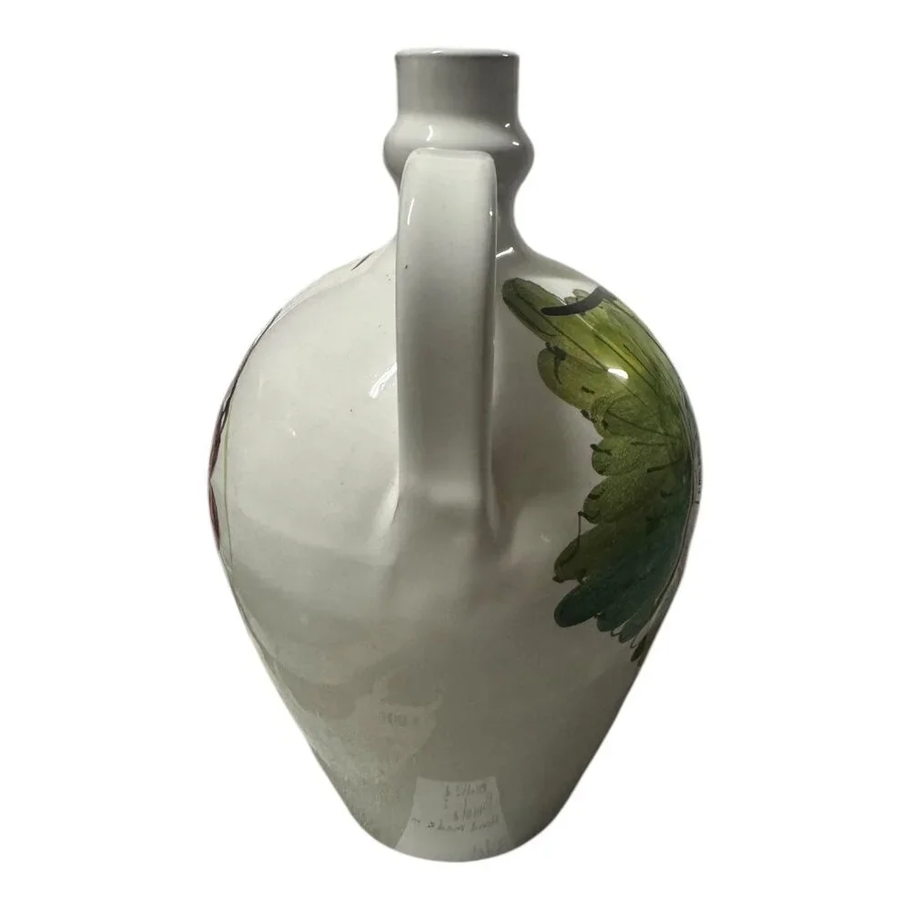 VNTG Eboli & Tombolo Italian Ceramic Vase Hand-Painted  Double Handled 8.5 “ Tal
